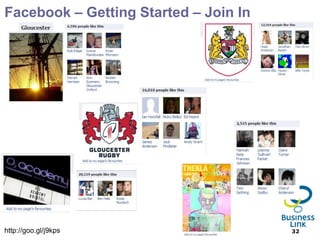 Facebook – Getting Started – Join In




http://goo.gl/j9kps                    32
 