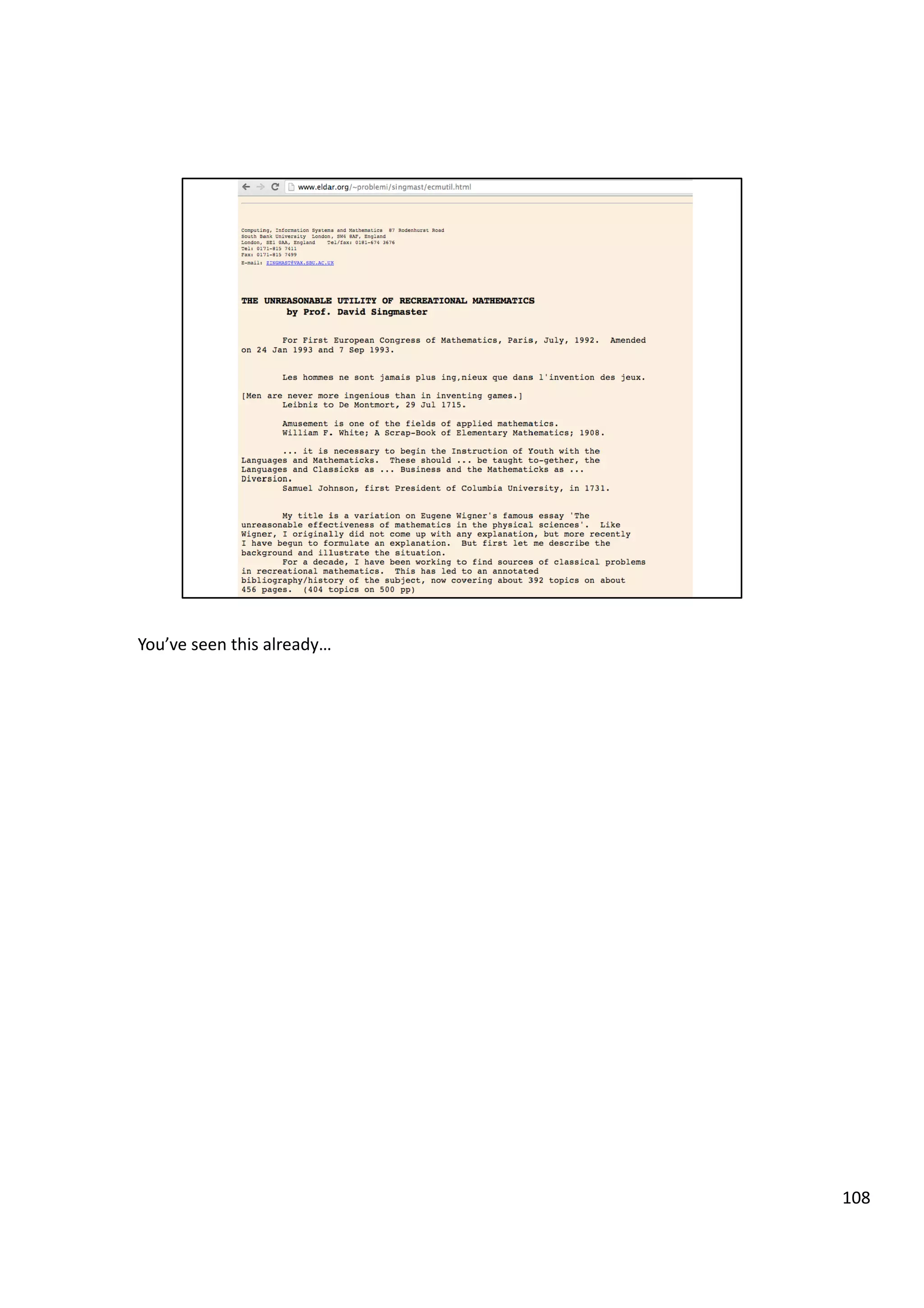 You’ve	
  seen	
  this	
  already…	
  
108	
  
 