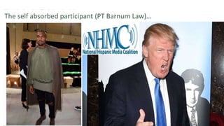 The self absorbed participant (PT Barnum Law)…
 