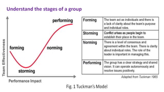 Understand the stages of a group
 