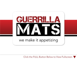 GUERRILLA

we make it appetizing



  Click the FULL Button Below to View Fullscreen
 