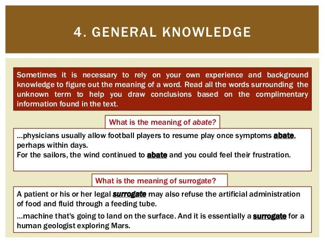 Guessing meaning fron context Guessing meaning fron context