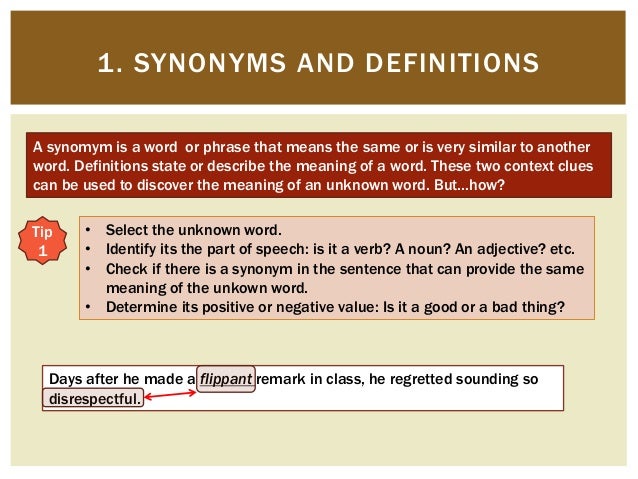 Guessing meaning fron context Guessing meaning fron context