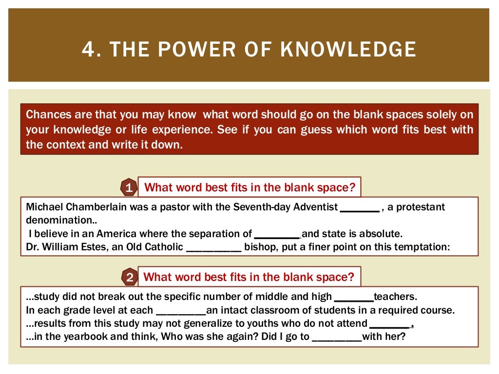 Guessing meaning fron context