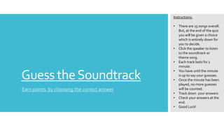 Erobre sammensværgelse Aubergine Guess the soundtrack (Theme Songs)