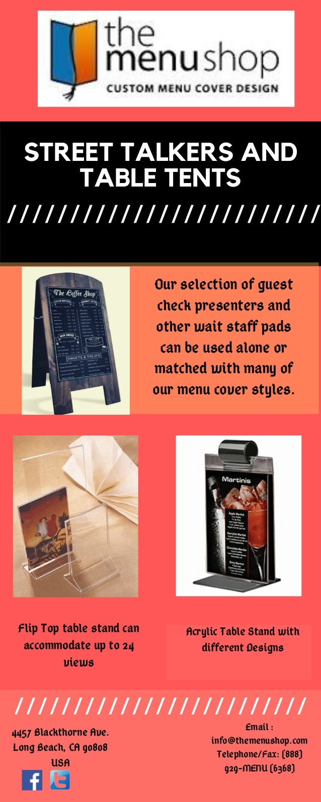 Guest Check Presenters And Wait Staff Pads The Menu Shop