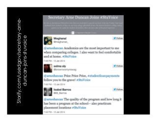 Storify.com/usedgov/secretary-arne-
duncan-joins-stuvoice
 