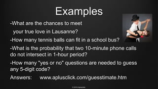 Guessing Distance Examples Guesstimate Methods and Examples | PPTX