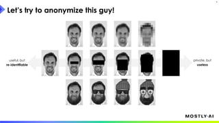 useful, but
re-identifiable
private, but
useless
Let’s try to anonymize this guy!
4
 