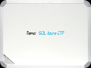 Demo: SQL Azure CTP
 