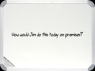 How would Jim do this today on premises?
 