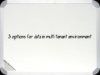 3 options for data in multi tenant environment
 