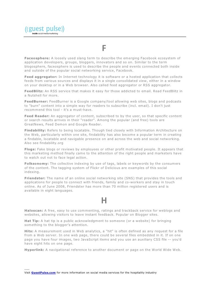 guest pulse dictionary of social media terms to what does the term blogosphere refer