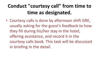 Guest relations executive ppt | PPTX