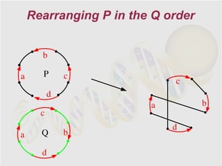 Rearranging P in the Q order


      b

a     P       c
                            c
          d
                        a          b
      c
                            d
a     Q       b

      d
 