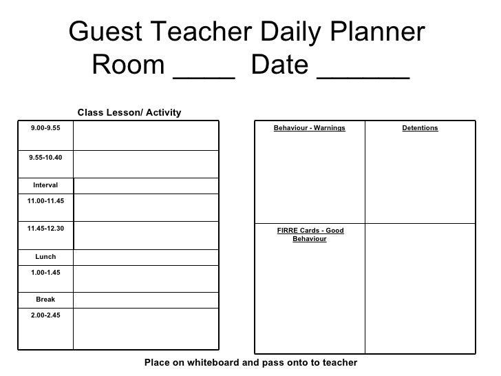 teacher daily planner