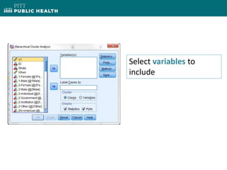 Select variables to
include
 