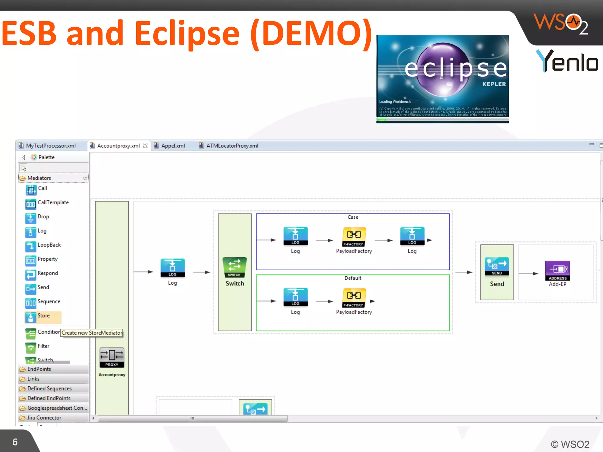 ESB	
  and	
  Eclipse	
  (DEMO)	
  
6	
  
 