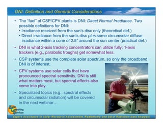 2nd CSP Training series : solar resource assessment (1/2) | PDF