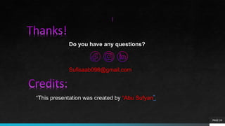 PAGE 24
Do you have any questions?
“This presentation was created by “Abu Sufyan”,
Sufisaab098@gmail.com
 