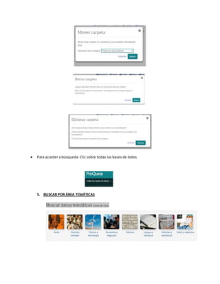  Para acceder a búsqueda: Clic sobre todas las bases de datos
5. BUSCAR POR ÁREA TEMÁTICAS
 