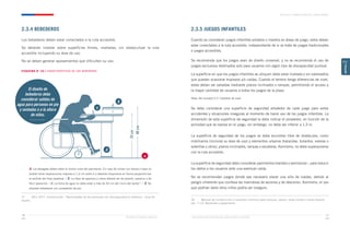 70
cm
90
cm
Ministerio de Vivienda y Urbanismo Guía de Soluciones Accesibles para Espacios Públicos y Viviendas
CAPÍTULO 2: ESPACIOS PÚBLICOS Y ÁREAS VERDES
77
76
CAPÍTULO
2
2.3.4 BEBEDEROS
Los bebederos deben estar conectados a la ruta accesible.
Se deberán instalar sobre superficies firmes, niveladas, sin obstaculizar la ruta
accesible incluyendo su área de uso.
No se deben generar aposamientos que dificulten su uso.
ESQUEMA N° 20 / CARACTERÍSTICAS DE LOS BEBEDEROS17
17	 NCh 2077. Construcción - Necesidades de las personas con discapacidad en edificios - Guía de
diseño.
2.3.5 JUEGOS INFANTILES
Cuando se consideren juegos infantiles aislados o insertos en áreas de juego, estos deben
estar conectados a la ruta accesible, independiente de si se trata de juegos tradicionales
o juegos accesibles.
Se recomienda que los juegos sean de diseño universal, y no se recomienda el uso de
juegos exclusivos destinados solo para usuarios con algún tipo de discapacidad puntual.
La superficie en que los juegos infantiles se ubiquen debe estar nivelada y sin sobresaltos
que puedan ocasionar tropiezos y/o caídas. Cuando el terreno tenga diferencias de nivel,
estas deben ser salvadas mediante planos inclinados o rampas, permitiendo el acceso a
la mayor cantidad de usuarios a todos los juegos de la plaza
Nota: Ver numeral 2.2 / Cambios de nivel.
Se debe considerar una superficie de seguridad alrededor de cada juego para evitar
accidentes y situaciones inseguras al momento de hacer uso de los juegos infantiles. La
dimensión de esta superficie de seguridad la debe indicar el proveedor, en función de la
actividad que se realiza en el juego, sin embargo, no debe ser inferior a 1,5 m.
La superficie de seguridad de los juegos se debe encontrar libre de obstáculos, como
mobiliarios (incluida su área de uso) y elementos urbanos (barandas, bolardos, soleras o
solerillas u otros), planos inclinados, rampas o escaleras. Asimismo, no debe superponerse
con la ruta accesible.
La superficie de seguridad debe considerar pavimentos blandos o semiduros18
, para reducir
los daños a los usuarios ante una eventual caída.
No se recomiendan juegos donde sea necesario elevar una silla de ruedas, debido al
peligro inherente que conlleva las maniobras de ascenso y de descenso. Asimismo, el uso
que podrían darle otros niños podría ser inseguro.
18	 Manual de construcción y requisitos mínimos para parques, plazas, áreas verdes y áreas deporti-
vas. 7.1.6, Barandas y pasamanos.
El diseño de
bebederos debe
considerar salidas de
agua para personas en pie
y sentadas o a la altura
de niños.
a
d
c
b
a. Los desagües deben estar al mismo nivel del pavimento. En caso de contar con barras o rejas no
podrán tener separaciones mayores a 1,5 cm entre sí y deberán disponerse en forma perpendicular
al sentido del flujo peatonal. / b. La llave de apertura y cierre deberá ser de presión, palanca o de
fácil operación. / c. La toma de agua no debe estar a más de 40 cm del inicio del borde17
. / d. No
emplear bebederos con pulsadores de pie.
 