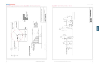 Ministerio de Vivienda y Urbanismo Guía de Soluciones Accesibles para Espacios Públicos y Viviendas
CAPÍTULO 4: ANEXOS
Ministerio de Vivienda y Urbanismo
113
112
CAPÍTULO
4
70
cm
120.00
40
cm
libres
de
profundidad
80
cm
de
altura
máxima
70
cm
de
altura
libre
80
cm
80
cm
SOLUCIÓN
N°
18
MESÓN
DE
ATENCIÓN
AL
PÚBLICO
SOLUCIÓN N° 18 / MESÓN DE ATENCIÓN AL PÚBLICO
En
encuentros
de
rampas
considerar
espacio
de
150
x
150
cm
80
cm
40
cm
90
cm
Bordes
redondeados
Superficie
de
la
rampa
antideslizante
en
seco
y
mojado.
Pendiente
máxima
8
%
Largo
máximo
6
m
150
cm
150
cm
Espacio
libre
horizontal
1
5
0
c
m
Algunos
ejemplos
de
este
tipo
de
juego
son:
juegogato,
juegos
musicales
o
sonoros
y
paneles
interactivos
con
dibujos
o
diagramas
táctiles
y
sonoros.
40
cm
120
cm
Deben
tener
todos
los
elementos
a
una
altura
de
alcance
entre
40
a
120
cm
Bordes
redondeados
120
cm
de
altura
máxima
de
alcance
40
cm
de
altura
mínima
de
alcance
Planta
de
circulaciones
en
juegos
esc
1:50
Esquema
juego
musical
SOLUCIÓN
N°
16
JUEGO
CIRCULACIONES
SOLUCIÓN
N°
17
JUEGOS
INFANTILES
-
PANELES
INTERACTIVOS
120
cm
Juego
inclusivo
tipo
panel
SOLUCIÓN N° 16 / CIRCULACIONES ELEVADAS | SOLUCIÓN N° 17 / PANELES INTERACTIVOS
 