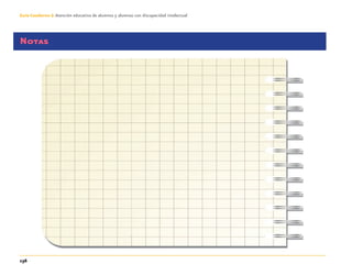 136
Guía-Cuaderno 3: Atención educativa de alumnos y alumnas con discapacidad intelectual
Notas
Discapacida intelectual.indd 136 26/11/13 09:13
 