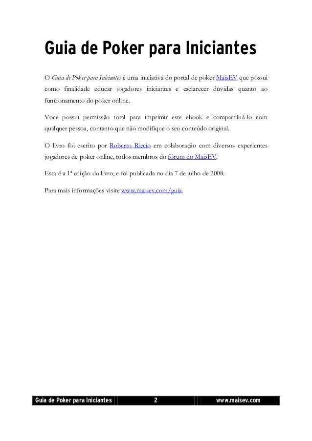 Regras poker iniciantes