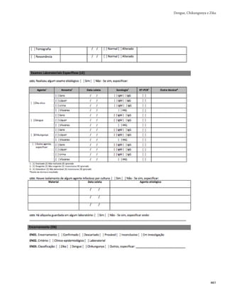 Guia de Vigilância em Saúde
446
KALAYANAROOJ, S. et al. Early clinical and laboratory indicators of acute dengue illness. Journal of
Infectious Diseases, [S.l.], v. 176, p. 313-321, 1997.
LAM, S. K. et al. Chikungunya infection: an emerging disease in Malaysia. The Southeast Asian Journal
of Tropical Medicine and Public Health, [S.l.], v. 32, n. 3, p. 447-451, 2001.
LENGLET, Y. et al. Chikungunya infection in pregnancy: evidence for intrauterine infection in pregnant
women and vertical transmission in the parturient: Survey of the Reunion Island outbreak. Journal
de Gynécologie Obstétrique et Biologie de la Reproduction, Paris, v. 35, n. 6, p. 578-583, 2006.
Disponível em: http://www.em-consulte.com/article/117958/alertePM. Acesso em: 12 jun. 2017.
LUMSDEN, W. H. R. An Epidemic of Virus Disease in Southern Province, Tanganyika Territory, in
1952-53 II: General description and epidemiology. Transactions of the Royal Society of Tropical
Medicine and Hygiene, [S.l.], v. 49, n. 1, p. 33-57, 1955.
MARTINEZ-TORRES, E.; POLANCO-ANAYA, A. C.; PLEITES-SANDOVAL, E. B. Why and how
children with dengue die?. Revista Cubana de Medicina Tropical, Ciudad de La Habana, v. 60, n. 1, p.
40-47, 2008.
NIMMANNITYA, S. Clinical spectrum and management of dengue haemorrhagic fever. Southeast
Asian Journal of Tropical Medicine and Public Health, [S.l.], v. 18, n. 3, p. 392-397, 1987.
______ et al. Dengue and chikungunya virus infection in man in Thailand,1962-64: observations on
hospitalized patients with haemorrhagic fever. American Journal of Tropical Medicine and Hygiene,
[S.l.], v. 18, n. 6, p. 954-971, 1969.
ORGANIZACIÓN PANAMERICANA DE LA SALUD. Preparación y respuesta ante la eventual
introducción del virus chikungunya en las Américas. Washington, D.C, 2011.
______. Perguntas y respuestas sobre el chikunghunya. 2016. Disponível em: http://www.paho.org/
hq/index.php?option=com_contentview=articleid=9260Itemid=40695lang=es. Acesso em: 12
jun. 2017.
______. Chikungunya: a new virus in the region of the Americas. 2014. Disponível em: http://www.
paho.org/hq/index.php?option=com_contentview=articleid=9724:chikungunya-un-nuevo-virus-en-
la-region-de-las-americasItemid=2lang=en. Acesso em: 12 jun. 2017.
______. Alerta Epidemiológica: fiebre por chikungunya y dengue en las Américas. 2014.
Disponível em: http://www.paho.org/hq/index.php?option=com_docmantask=doc_
viewgid=27048Itemidlang=es. Acesso em: 12 jun. 2017.
______. Instrumento para el diagnóstico y la atención a pacientes con sospecha de
arbovirosis. Washington, D.C., 2016. Disponível em: http://iris.paho.org/xmlui/bitstream/
handle/123456789/31448/9789275319369_spa.pdf?sequence=5isAllowed=y. Acesso em: 12 jun. 2017.
PADBIDRI, V. S.; GNANESWAR, T. T. Epidemiological investigations of chikungunya epidemic at Barsi,
Maharashtra state, India. Journal of Hygiene, Epidemiology, Microbiology, and Immunology, [S.l.], v.
23, n. 4, p. 445-451, 1979.
PETERSEN, L. R.; TOMASHEK, K. M.; BIGGERSTAFF, B. J. Estimated prevalence of dengue viremia in
Puerto Rican blood donations, 1995 through 2010. Transfusion, [S.l.], v. 52, n. 8, p. 1647-1651, 2012.
PHUONG, C. X. T. et al. Evaluation of the World Health Organization standard tourniquet test in the diagnosis
of dengue infection in Vietnam. Tropical Medicine and International Health, [S.l.], v. 7, p. 125-132, 2002.
 