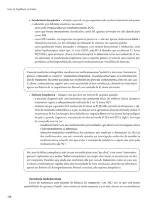 Guia de Vigilância em Saúde
324
O acompanhamento dos casos com reação deverá ser realizado por profissionais com maior expe-
riência ou por unidades de maior complexidade. Ao se encaminhar a pessoa com hanseníase para esse
acompanhamento, deverá ser utilizada a ficha de referência/contrarreferência padronizada pelo municí-
pio, contendo todas as informações necessárias, incluindo a data do início do tratamento, esquema tera-
pêutico, número de doses administradas e tempo de tratamento.
Geralmente, o tratamento dos estados reacionais é ambulatorial e deve ser prescrito e supervisionado
por um médico.
Reação tipo 1
r *OJDJBSQSFEOJTPOBOBEPTFEFNHLHEJBPVEFYBNFUBTPOBOBEPTFEF
NHLHEJBFNDBTPTEF
pacientes hipertensos ou cardiopatas, conforme avaliação clínica;
r NBOUFSB125
TFPEPFOUFBJOEBFTUJWFSFNUSBUBNFOUPFTQFDÎêDP
r JNPCJMJ[BSPNFNCSPBGFUBEPDPNUBMBHFTTBEB
FNDBTPEFOFVSJUFBTTPDJBEB
r NPOJUPSBSBGVOÉÈPOFVSBMTFOTJUJWBFNPUPSB
r SFEV[JSBEPTFEFDPSUJDPJEF
DPOGPSNFSFTQPTUBUFSBQËVUJDB
r QSPHSBNBSFSFBMJ[BSBÉ×FTEFQSFWFOÉÈPEFJODBQBDJEBEFT
Reação tipo 2
A talidomida é a droga de escolha na dose de 100 a 400mg/dia, conforme a intensidade do quadro
(para mulheres em idade fértil, observar a Lei nº 10.651, de 16 de abril de 2003, que dispõe sobre o uso
da talidomida, e a Resolução Anvisa RDC nº 11, de 22 de março de 2011, que dispõe sobre o controle da
substância talidomida e do medicamento que a contenha). Na impossibilidade do seu uso, prescrever
prednisona, na dose de 1mg/kg/dia ou dexametasona na dose equivalente.
r .BOUFSB125
TFPEPFOUFBJOEBFTUJWFSFNUSBUBNFOUPFTQFDÎêDPFOÈPBSFJOUSPEV[JSOBTJUVBÉÈPEFBMUB
r JOUSPEV[JSDPSUJDPTUFSPJEFFNDBTPEFDPNQSPNFUJNFOUPOFVSBM
TFHVOEPPFTRVFNBKÃSFGFSJEP
r JNPCJMJ[BSPNFNCSPBGFUBEPFNDBTPEFOFVSJUFBTTPDJBEB
r NPOJUPSBSBGVOÉÈPOFVSBMTFOTJUJWBFNPUPSB
r SFEV[JSBEPTFEBUBMJEPNJEBFPVEPDPSUJDPJEF
DPOGPSNFSFTQPTUBUFSBQËVUJDB
r QSPHSBNBSFSFBMJ[BSBÉ×FTEFQSFWFOÉÈPEFJODBQBDJEBEFT
r OBBTTPDJBÉÈPEFUBMJEPNJEBFDPSUJDPJEF
VTBS4NHEJBDPNPQSPêMBYJBQBSBUSPNCPFNCPMJTNP
Indicações da corticoterapia para reação tipo 2
r $POUSBJOEJDBÉ×FTEBUBMJEPNJEBEFWJEPBPTHSBWFTFGFJUPTUFSBUPHËOJDPT
BUBMJEPNJEBTPNFOUF
pode ser prescrita para mulheres em idade fértil após avaliação médica com exclusão de gravidez
através de método sensível e mediante a comprovação de utilização de, no mínimo, dois métodos
efetivos de contracepção para mulheres em uso de talidomida (RDC n° 11, de 22 de março de 2011
e Lei nº 10.651, de 16 de abril de 2003), sendo pelo menos um método de barreira;
r 1SFTFOÉBEFMFT×FTPDVMBSFTSFBDJPOBJT
DPNNBOJGFTUBÉ×FTEFIJQFSFNJBDPOKVOUJWBMDPNPVTFN
dor, embaçamento visual, acompanhadas ou não de manifestações cutâneas;
r EFNBJOGMBNBUÓSJPEFNÈPTFQÊT	NÈPTFQÊTSFBDJPOBJT

r (MPNFSVMPOFGSJUF
PSRVJFQJEJEJNJUF
BSUSJUF
WBTDVMJUFT
FSJUFNBOPEPTPOFDSPUJ[BOUFFOFVSJUF
Esquema terapêutico substitutivo para reação tipo 2
r6UJMJ[BSBQFOUPYJGJMJOB
BQÓTBMJNFOUBÉÈP
OBEPTFEFNHEJB
EJWJEJEBFNEPTFTEFNH
de 8 em 8 horas, associada ou não ao corticoide. Sugere-se iniciar com a dose de 400mg/dia, com
 