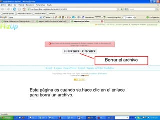 Esta página es cuando se hace clic en el enlace para borra un archivo. Borrar el archivo 
