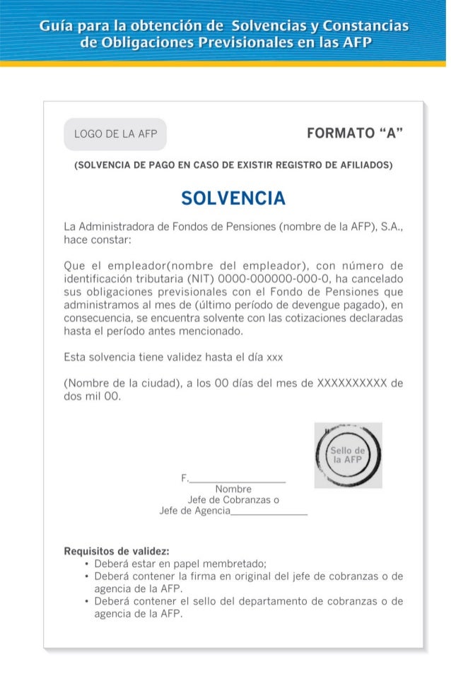 Guia para obtener solvencias y constancias en AFP