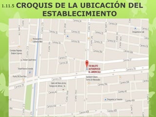 CROQUIS DE LA UBICACIÓN DEL
ESTABLECIMIENTO
1.11.5
 
