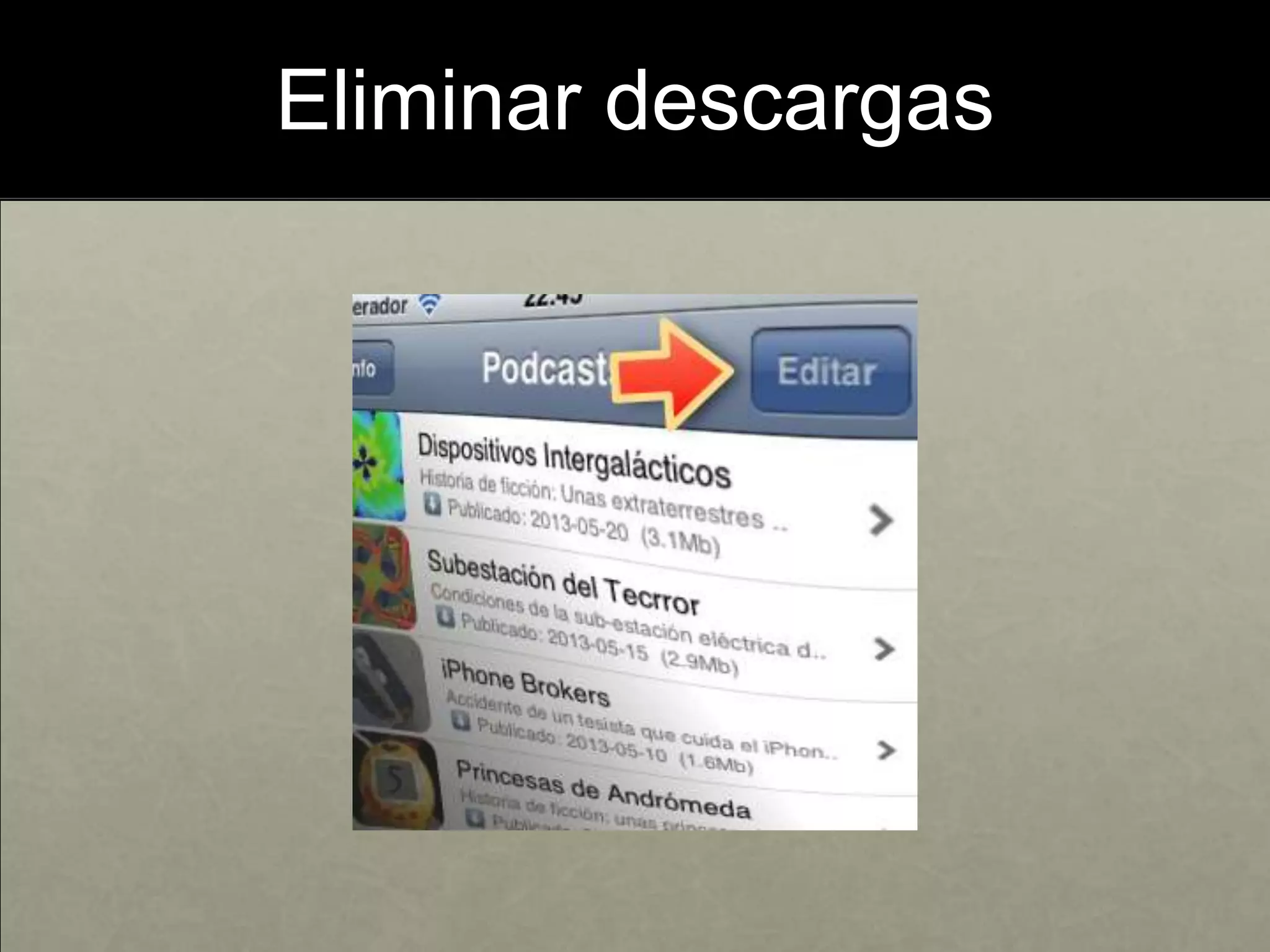 Eliminar descargas