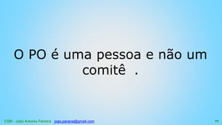 CSM - João Antonio Ferreira joao.parana@gmail.com
O PO é uma pessoa e não um
comitê .
29
 