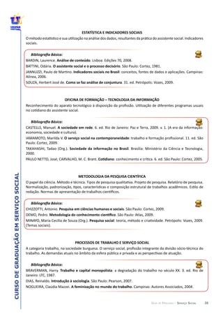 26
CURSODEGRADUAÇÃOEMSERVIÇOSOCIAL
GUIA DE PERCURSO - SERVIÇO SOCIAL
DORES  SOCIAIS
sociais.
IA  DA  INFORMAÇÃO
A
  
 