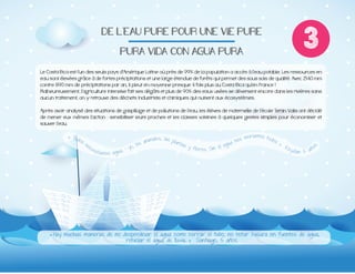 DE$L'EAU$PURE$POUR$UNE$VIE$PURE
PURA$VIDA$CON$AGUA$PURA

3

aucun traitement, on y retrouve des déchets industriels et chimiques qui nuisent aux écosystèmes.

sauver l'eau.

es

iamos#to
#mor
es,#las#p
dos
nimal
nos
lant
a
#
#»#
as#
gua
los#
#
#a
y#f lo
Ke
yo,
in#el
ño
re s . # S
y da
.#:#
n#5#a
agua

s.
##

#«#To
dos
#n
ec

i t a m os#

« Hay#muchas#maneras#de#no#desperdiciar#el#agua#como#cerrar#el#tubo,#no#botar#basura#en#fuentes#de#agua,#
reciclar#el#agua#de#lluvia.#»

 