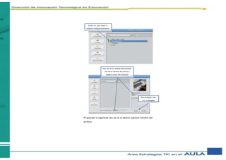 Al guardar la siguiente vez ya no le pedirá ingresar nombre del
archivo.
Doble clic para elegir la
carpeta creada previamente
Una vez en la carpeta seleccionada,
escriba el nombre de archivo y
luego el autor del proyecto
Para finalizar, haz
clic en Aceptar
 