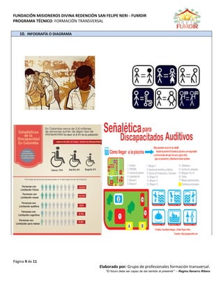 FUNDACIÓN MISIONEROS DIVINA REDENCIÓN SAN FELIPE NERI - FUMDIR
PROGRAMA TÉCNICO: FORMACIÓN TRANSVERSAL
Página 9 de 11
Elaborado por: Grupo de profesionales formación transversal.
“El futuro debe ser capaz de dar sentido al presente”” – Regino Navarro Ribera
10. INFOGRAFÍA O DIAGRAMA
 