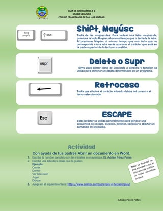 Guia #1 el teclado y sus partes | PDF