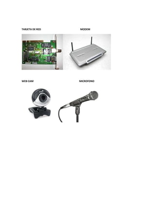 TARJETA DE RED   MODEM




WEB CAM          MICROFONO
 