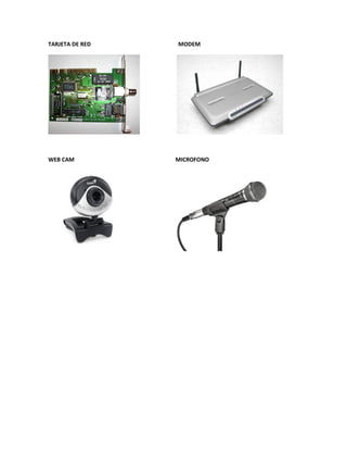 TARJETA DE RED   MODEM




WEB CAM          MICROFONO
 