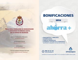 Mercedes Morente Muñoz
José Montero Gómez
El Presidente
Antonio Martín Sánchez
Vº Bº El Consiliario Delegado Episcopal
M. I. D. Andrés González Villanueva
La Secretaria General
El Vocal de Horarios e Itinerarios
Por la Real Federación de Hermandades
y Cofradías de Semana Santa
de la Ciudad de Granada
 