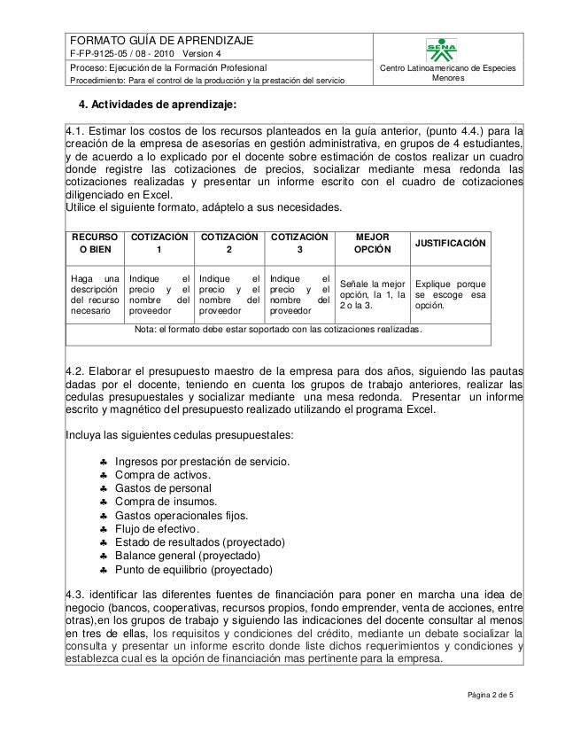 formato de cotizacion de servicio