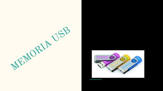Es un dispositivo que nos sirve
para almacenar archivos que
vamos a necesitar abrir
después en un computador, allí
también guardamos
información.
 