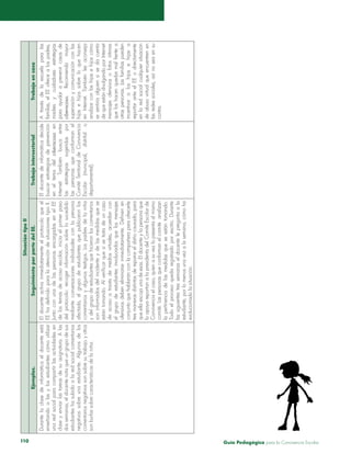 Guía P 110 edagógica para la Convivencia Escolar 
Situación tipo II 
Ejemplos. Seguimiento por parte del EE. Trabajo intersectorial Trabajo en casa 
Durante la clase de informática el docente está 
enseñando a las y los estudiantes cómo utilizar 
una red social para compartir las actividades en 
clase y enviar las tareas de su asignatura. A las 
dos semanas, el docente nota que un grupo de sus 
estudiantes ha subido a la red social comentarios 
negativos sobre una estudiante. Algunos de los 
comentarios negativos son sobre su trabajo y otros 
son burlas sobre características de la niña. 
El docente activa inmediatamente el protocolo que el 
EE ha definido para la atención de situaciones tipo II. 
Junto con una de las personas encargadas en el EE 
de los temas de acoso escolar, inicia el primer paso 
del protocolo: recoger información sobre lo sucedido 
mediante conversaciones individuales con la persona 
afectada, el grupo de estudiantes que publicaron los 
comentarios y algunos testigos. Los padres de la niña 
y del grupo de estudiantes que hicieron los comentarios 
son informados del incidente y de las medidas que se 
están tomando. Al verificar que sí se trata de un caso 
de acoso a través de medios virtuales, acuerdan con 
el grupo de estudiantes involucrados que los mensajes 
ofensivos deben eliminarse inmediatamente. Definen en 
conjunto que hablarán con la compañera para ofrecerle 
tres maneras distintas de reparar el daño causado, para 
que ella escoja una de esas. El docente y la persona que 
lo apoya reportan a la presidenta del Comité Escolar de 
Convivencia el caso, quien a su vez lo presenta al mismo 
comité. Las personas que conforman el comité analizan 
la pertinencia de las medidas que se están tomando. 
Todo el proceso queda registrado por escrito. Durante 
las siguientes tres semanas el docente le pregunta a la 
estudiante, por lo menos una vez a la semana, cómo ha 
evolucionado la situación. 
El docente de informática decide 
buscar estrategias de prevención 
en el tema del ciberacoso en 
Internet. También busca entre 
las estrategias sugeridas por 
las personas que conforman el 
Comité Territorial de Convivencia 
Escolar (municipal, distrital o 
departamental). 
A través de la escuela para las 
familias, el EE ofrece a los padres, 
madres y cuidadores estrategias 
para ayudar a prevenir casos de 
ciberacoso. Recomienda mayor 
supervisión y comunicación con las 
hijas e hijos sobre lo que hacen 
en Internet. También les aconseja 
analizar con las hijas e hijos cómo 
se sentiría alguien si se da cuenta 
de que están divulgando por Internet 
mensajes ofensivos o fotos íntimas 
que los hacen quedar mal frente a 
otras personas. Las familias pueden 
incentivar a los hijos e hijas a 
reportar ante el EE o directamente 
en la red social cualquier situación 
de abuso virtual que encuentren en 
las redes sociales, así no sea en su 
contra. 
 