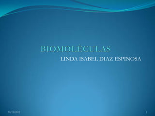 LINDA ISABEL DIAZ ESPINOSA




20/11/2012                                1
 