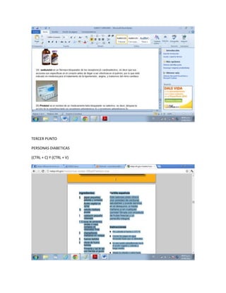 TERCER PUNTO

PERSONAS DIABETICAS

(CTRL + C) Y (CTRL + V)
 