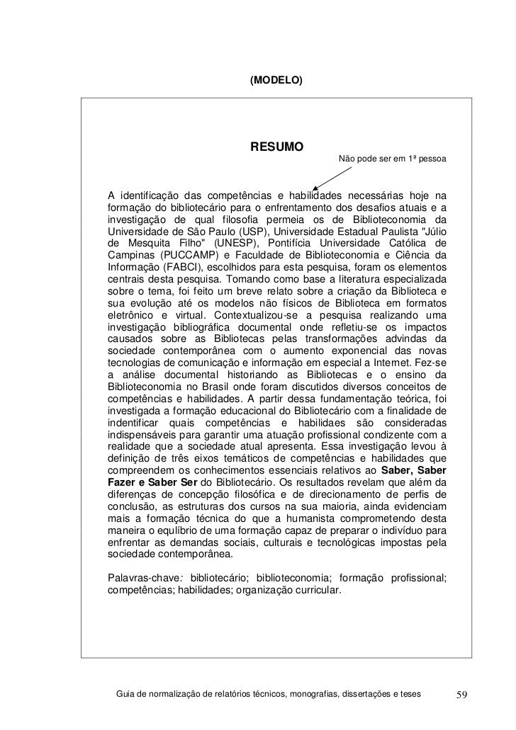 Resumo monografia abnt